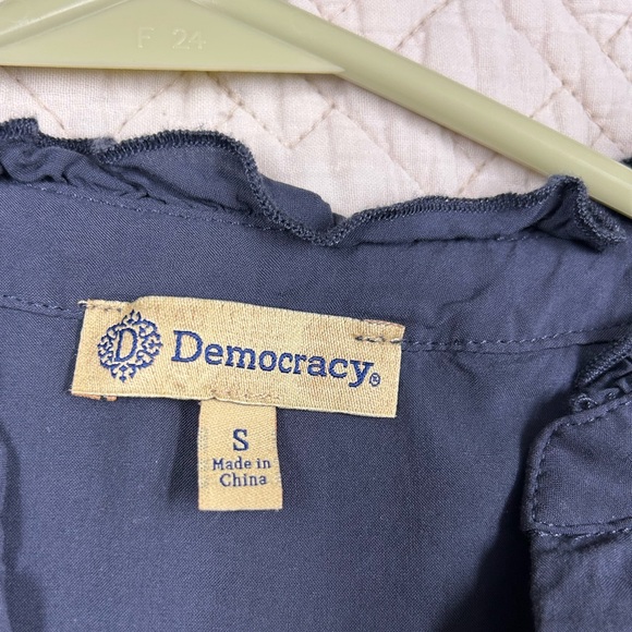 Democracy Charcoal Ruffle Blouse - Picture 3 of 8